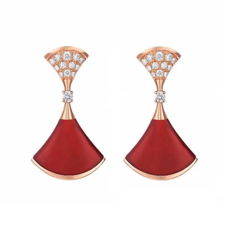 Damen elegante Ohrringe mit kunstvollem Perlmutt-Design und funkelnden Zirkonia Shop Nory