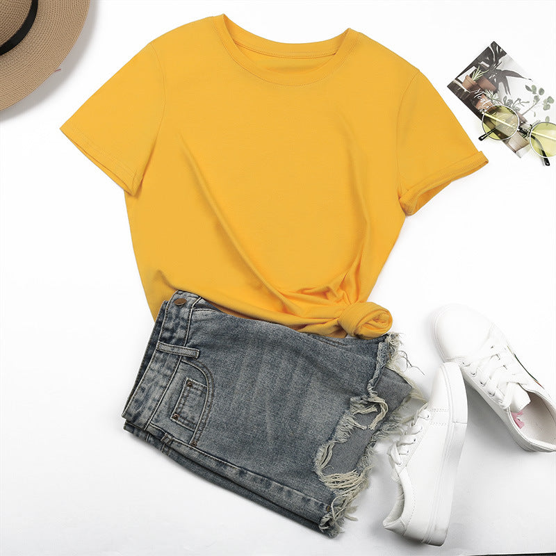 Damen Basic T-Shirt mit Lässigem Schnitt und Hochwertiger Baumwollqualität Shopnory