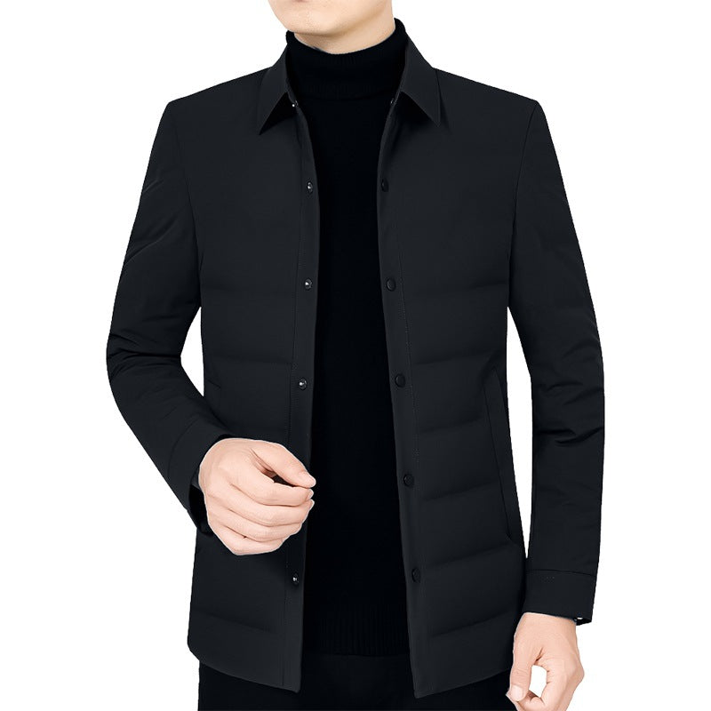 Herren Ultraleichte gesteppte Hemdjacke mit Hemdkragen und Druckknopfleiste Shop Nory