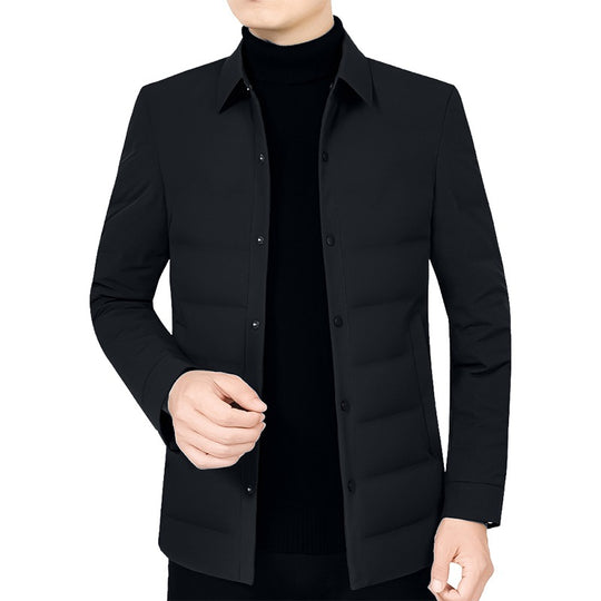 Herren Ultraleichte gesteppte Hemdjacke mit Hemdkragen und Druckknopfleiste Shop Nory