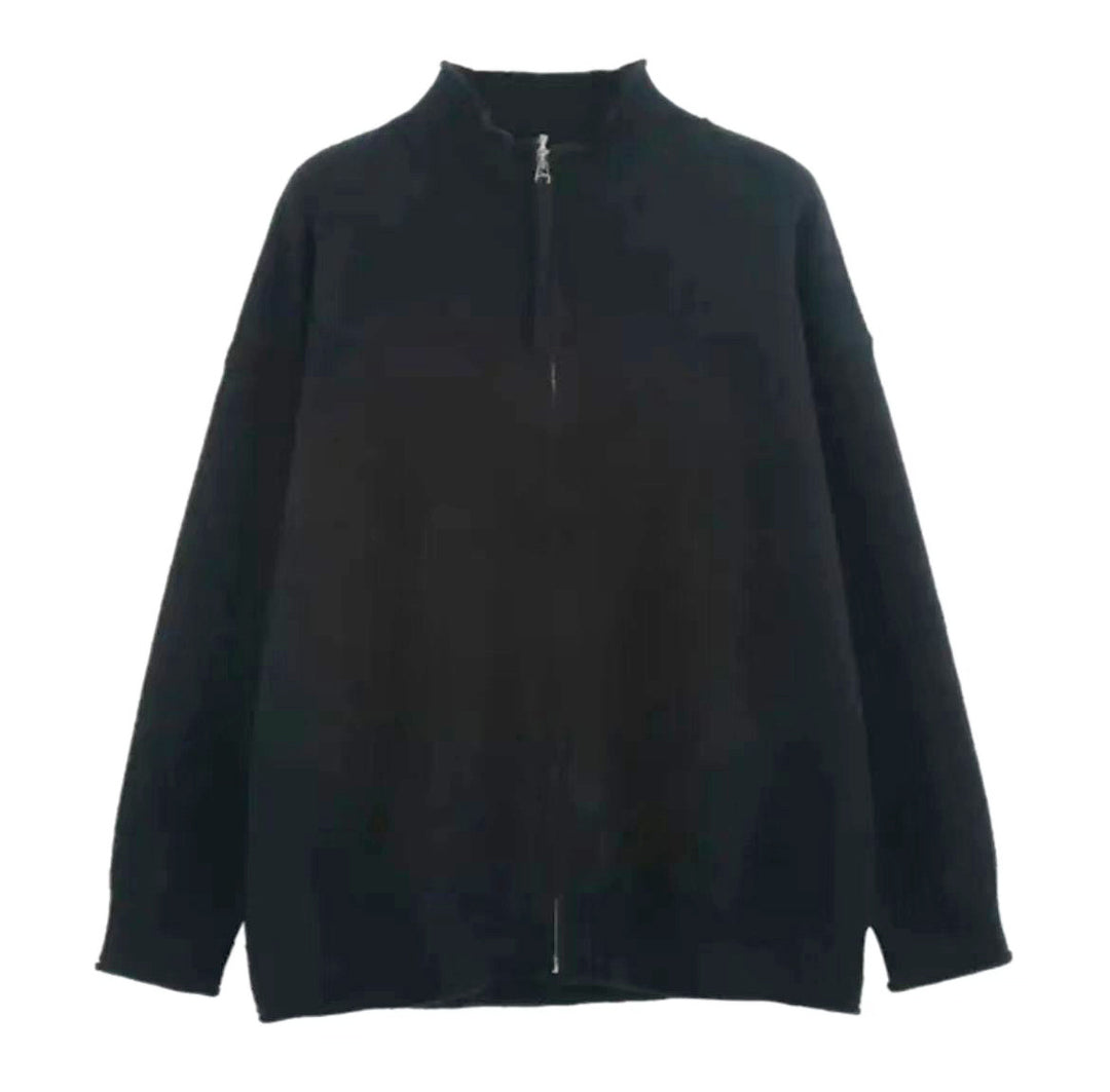 Damen Freizeit Strickjacke mit hohem Kragen und Reißverschluss Shop Nory