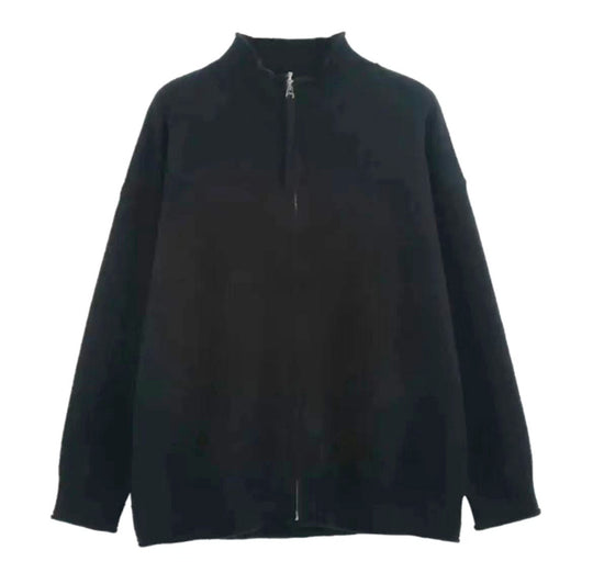 Damen Freizeit Strickjacke mit hohem Kragen und Reißverschluss Shop Nory