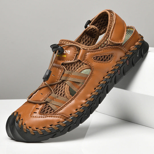 Herren Wasserdichte und atmungsaktive Outdoor-Sandalen mit flexiblem Kordelzug