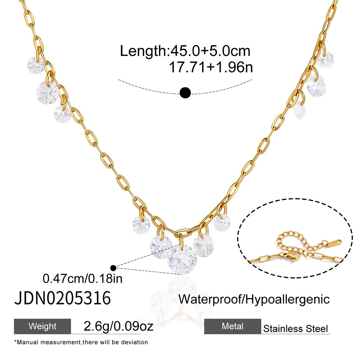 Damen Halskette mit funkelnden Zirkonia-Anhängern und hochwertiger Edelstahlverarbeitung Shop Nory