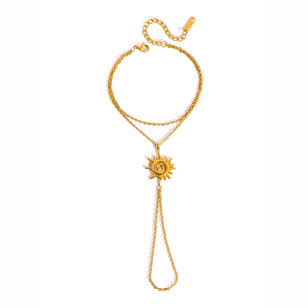 Damen Halskette mit Sonnensymbol aus hypoallergenem Edelstahl Shop Nory
