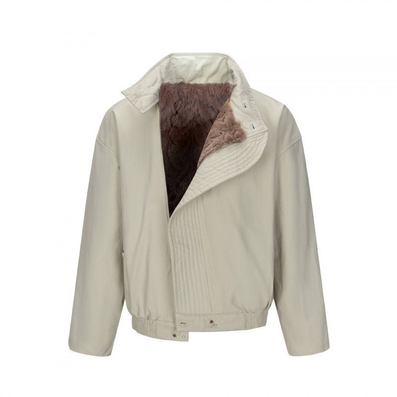 Herren Asymmetrische Kurzjacke mit Stehkragen, gesteppter Frontblende und elastischem Saum Shop Nory