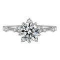 Damen Verlobungsring mit floralem Design und funkelndem Zirkonbesatz Shop Nory
