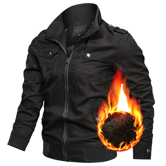 Herren Canvas-Fieldblouson mit hochabschließendem Kragen und Teddyfleece-Futter Shop Nory