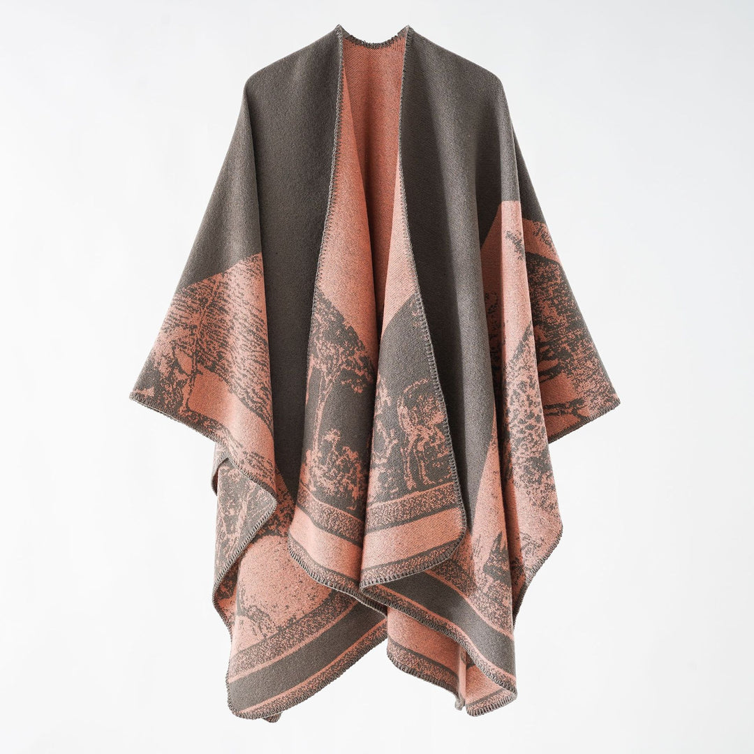 Damen Jacquard-Wollmix-Überwurf mit offenem Kimono-Fall und weichem Griff Shop Nory