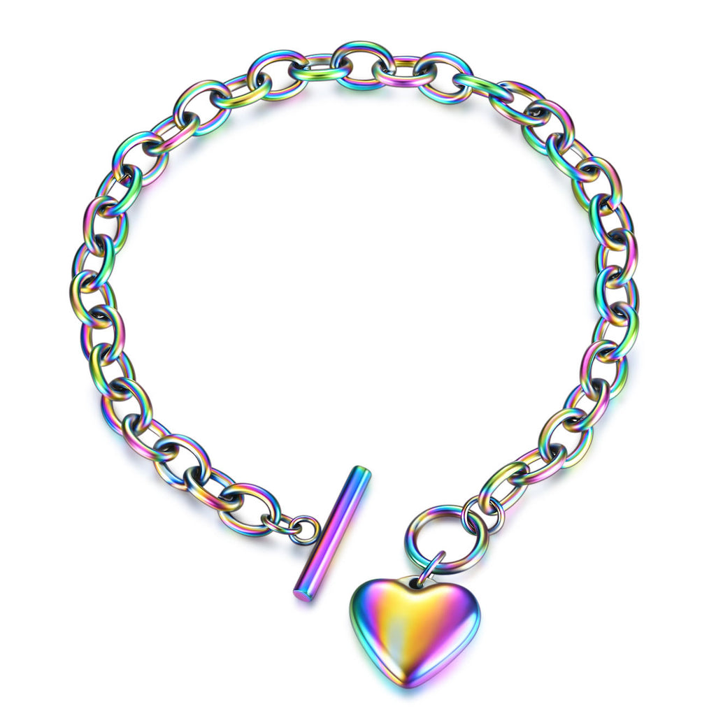 Damen Armband mit funkelndem Herzanhänger und modernem Gliederdesign Shop Nory