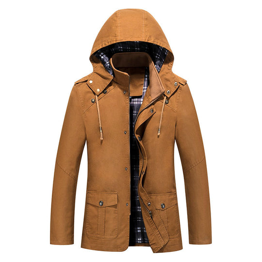 Herren Robuste Parkajacke mit verstellbarer Kapuze Shop Nory