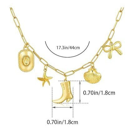 Damen Halskette mit charmanten Anhängern aus hochwertigem Edelstahl Shop Nory