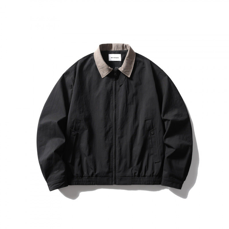 Herren Leichte Harringtonjacke mit Cordkragen und elastischem Saum Shop Nory