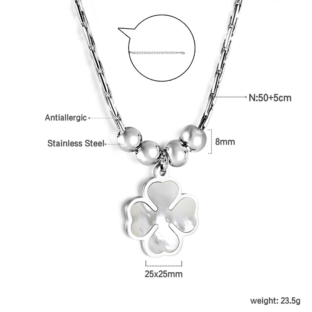 Damen Halskette mit kunstvollem Kreuzanhänger aus antiallergischem Edelstahl und stilvollen Perlenakzenten Shop Nory