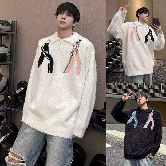 Herren Modischer Strickpullover mit grafischen Akzenten Shop Nory