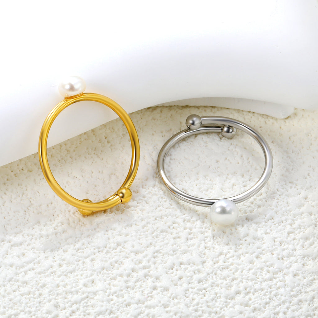 Damen Offener Ring mit modernem geschwungenem Design und verstellbarem Verschluss Shop Nory