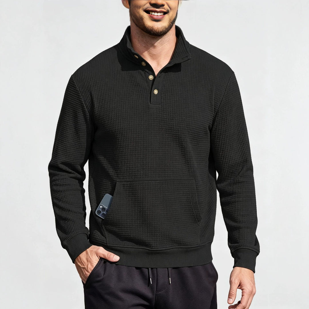 Herren Modischer Sportpullover mit Knopfleiste