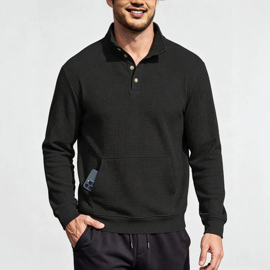 Herren Modischer Sportpullover mit Knopfleiste