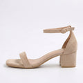 Damen Riemchen-Sandalen mit blockiertem Absatz und verstellbarem Knöchelriemen