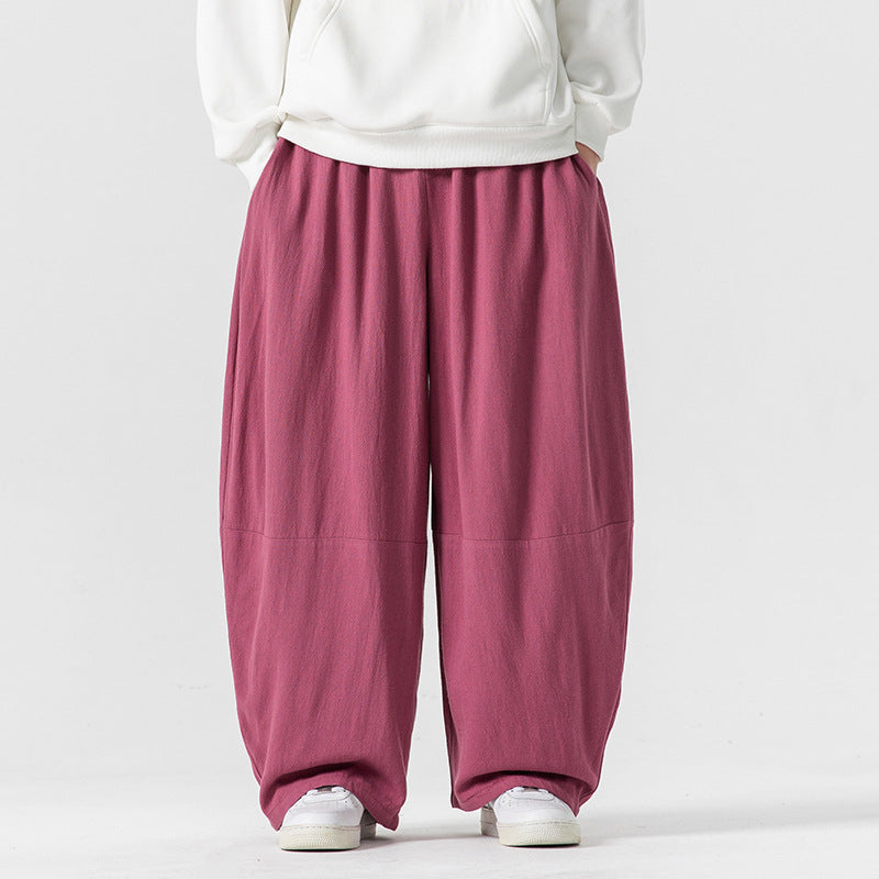 Herren Extraweit geschnittene Ballon-Loungehose mit elastischem Bund, tiefem Schritt und soften Baumwollmix Shop Nory