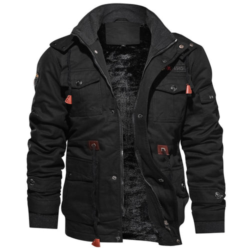 Herren winddichte Multifunktions‑Fieldjacke aus Canvas mit wärmender Teddyplüsch‑Innenlage und verstellbarem Kordzug Shop Nory