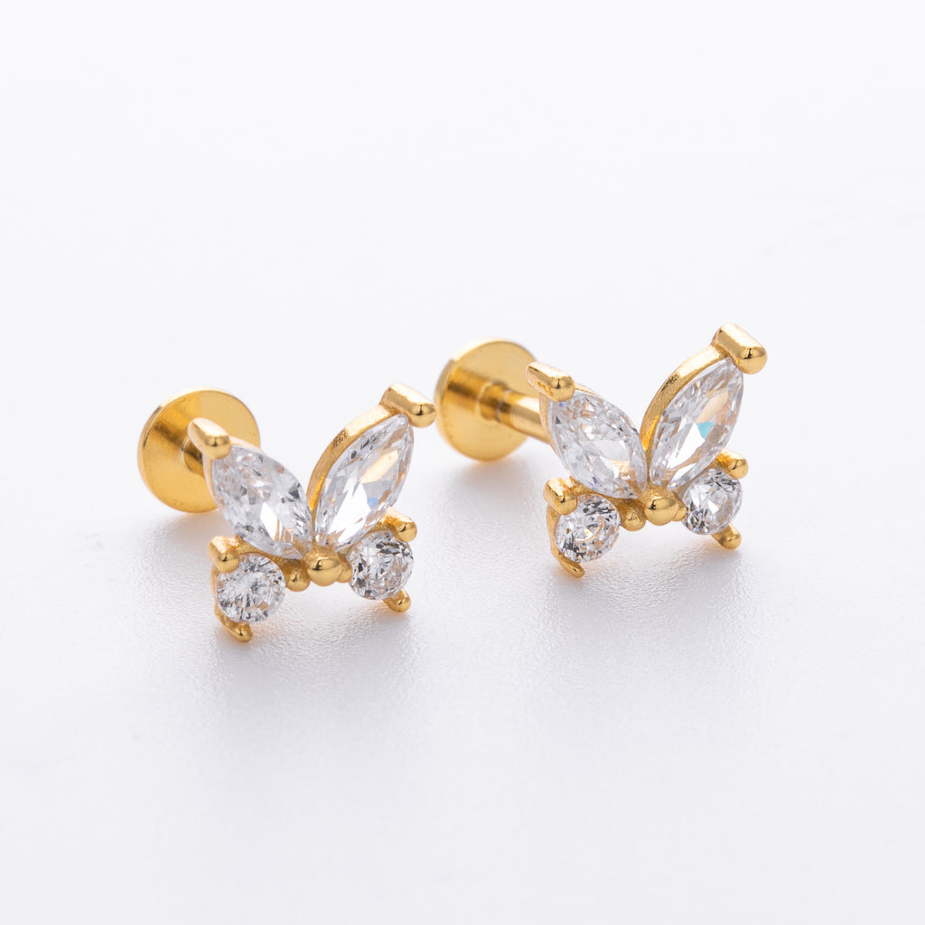 Damen Ohrstecker im eleganten Schmetterlingsdesign aus hochwertigem 925 Sterlingsilber Shop Nory