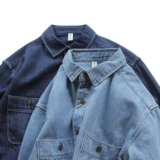 Herren Denim-Worker-Hemdjacke mit Brusttaschen und lockerer Passform Shop Nory
