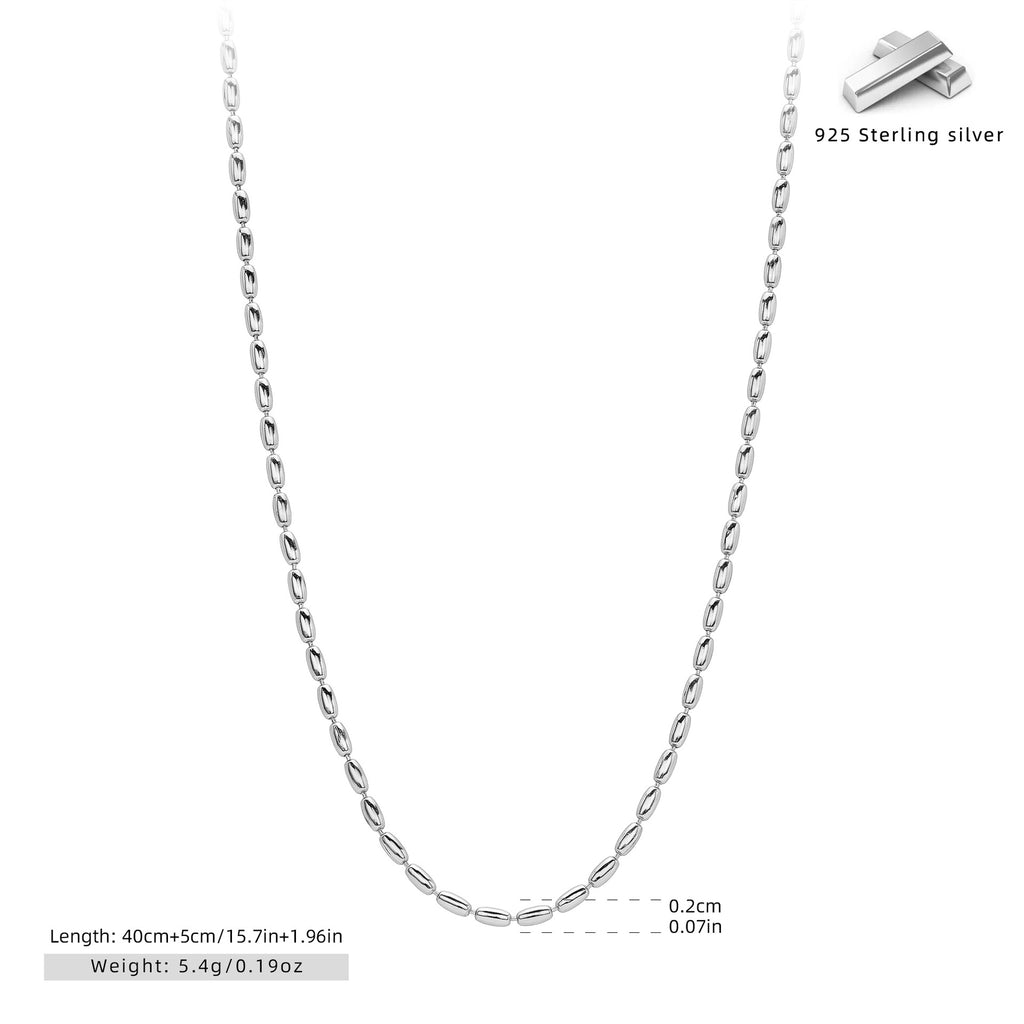 Damen Halskette aus hochwertigem 925 Sterling Silber mit eleganten ovalen Gliederdesign Shop Nory