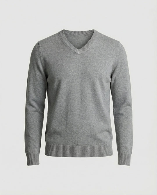 Herren V-Ausschnitt Pullover aus hochwertiger Baumwolle mit bequemer Passform