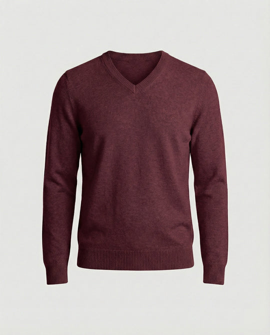 Herren V-Ausschnitt Pullover aus hochwertiger Baumwolle mit bequemer Passform