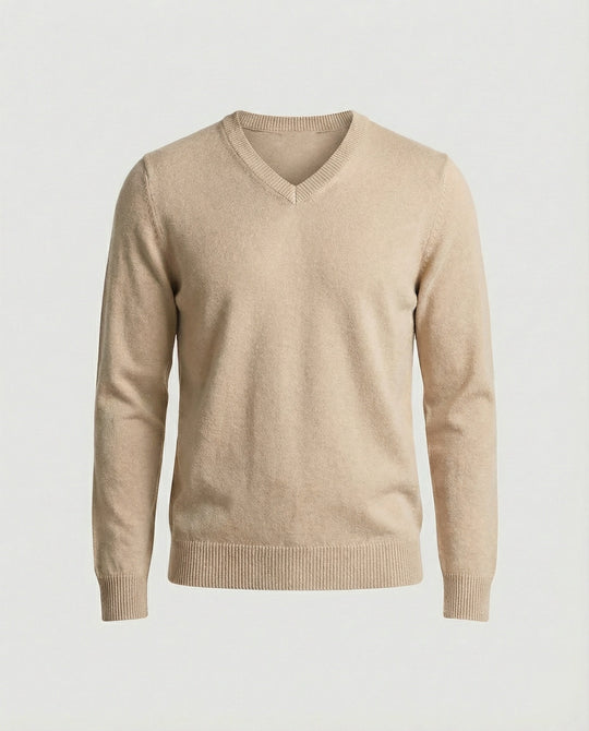 Herren V-Ausschnitt Pullover aus hochwertiger Baumwolle mit bequemer Passform
