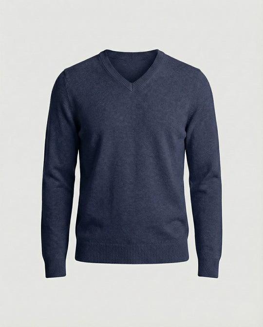Herren V-Ausschnitt Pullover aus hochwertiger Baumwolle mit bequemer Passform