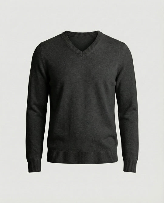 Herren V-Ausschnitt Pullover aus hochwertiger Baumwolle mit bequemer Passform