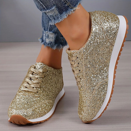 Damen Glitzernde Freizeitschuhe mit rutschfester Sohle und gepolstertem Fußbett