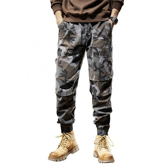 Herren Camouflage-Cargo-Jogger mit elastischem Bund, Utility-Taschen und Kordelzug Shop Nory