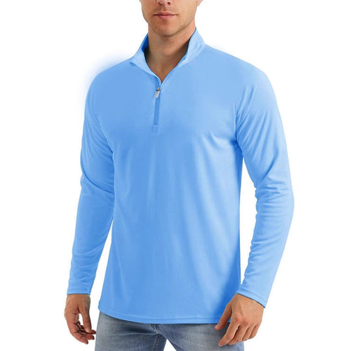 Herren Sportlicher Langarm-Hoodie mit halbem Reißverschluss