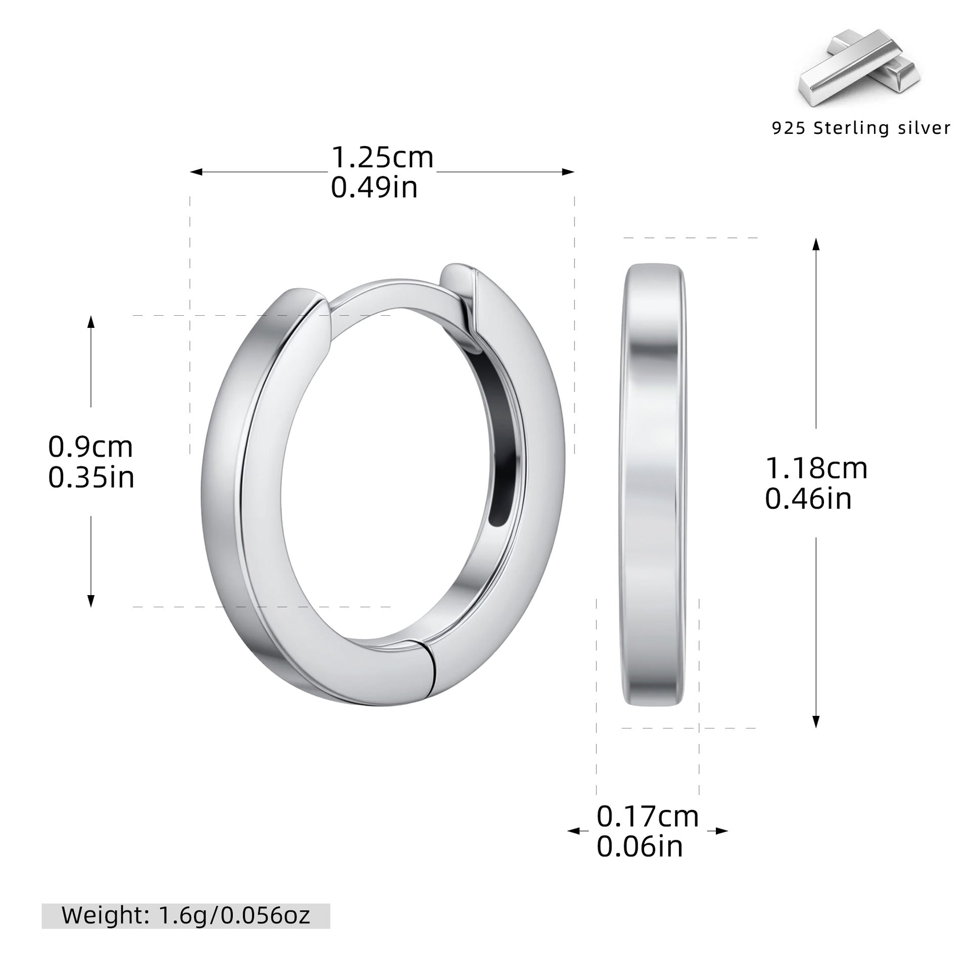 Damen Creolen mit modernem geschwungenem Design aus hochwertigem 925 Sterling Silber Shop Nory