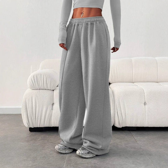 Damen nan enges Cropshirt und weite High-Waist Jogginghosen-Set Shop Nory