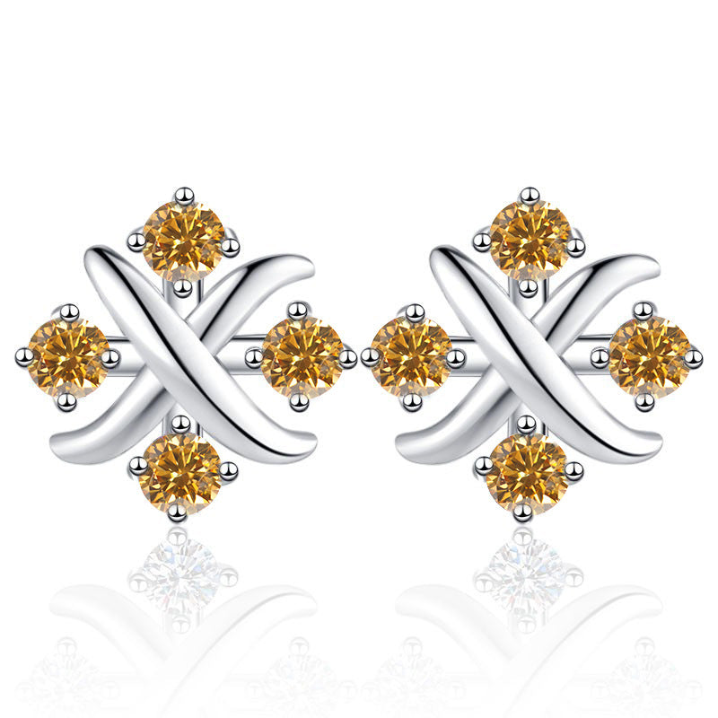 Damen Funkelnde Ohrstecker mit elegantem Kristall-Design Shop Nory
