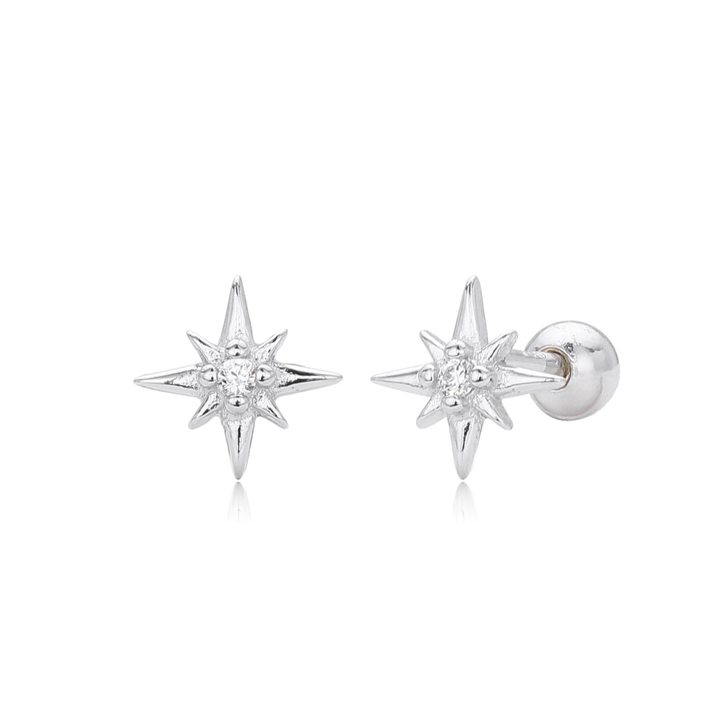 Damen Ohrstecker im funkelnden Sternendesign aus hochwertigem 925 Sterling Silber Shop Nory