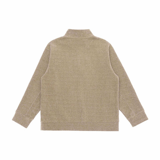 Unisex Feinstruktur-Halfzip-Pullover mit Stehkragen und karierter Knopfleiste Shop Nory
