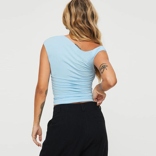 Damen asymmetrisches Oberteil mit schulterfreiem Design und elegantem Schnitt