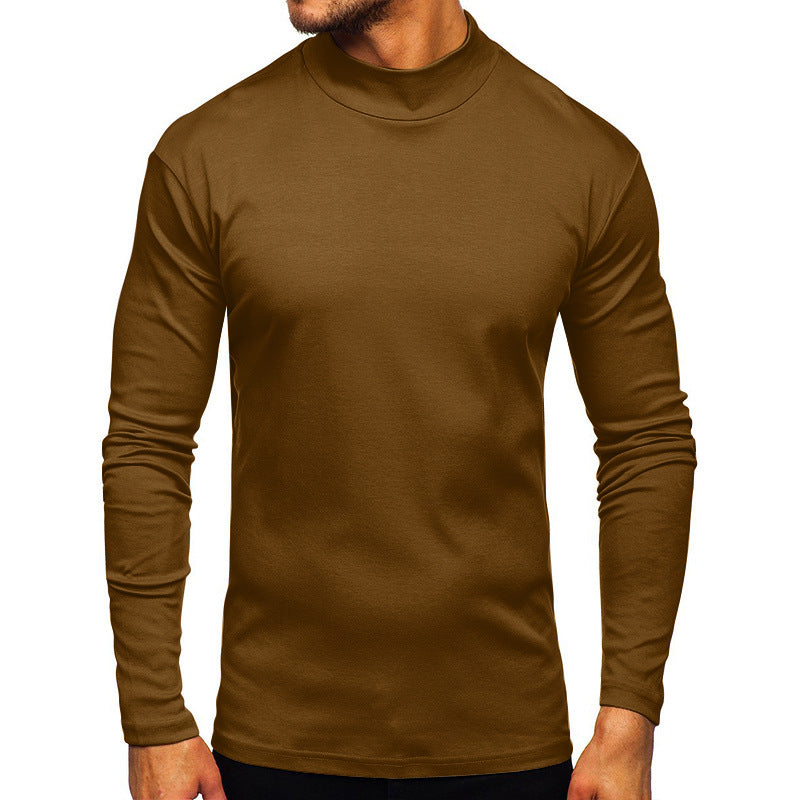 Herren Langarmshirt mit Stehkragen aus hochwertigem Material