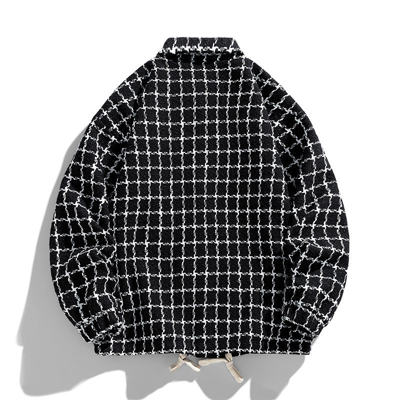 Herren Gepolsterte Coach‑Jacke mit geometrischem Muster und Kontrastbrusttasche Shop Nory