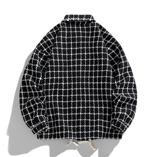 Herren Gepolsterte Coach‑Jacke mit geometrischem Muster und Kontrastbrusttasche Shop Nory
