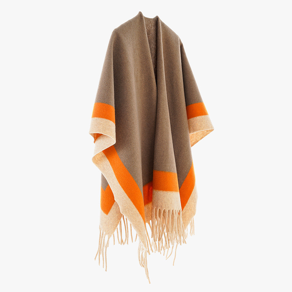 Damen Oversize-Orientalischer Jacquard-Überwurf mit Paisley‑Medaillon und Zierstich Shop Nory