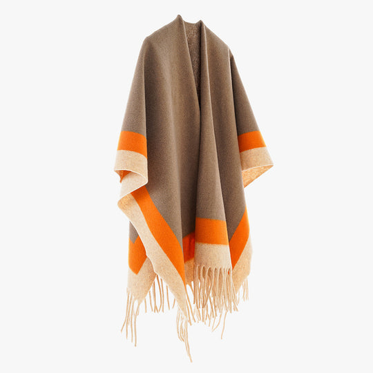Damen Oversize-Orientalischer Jacquard-Überwurf mit Paisley‑Medaillon und Zierstich Shop Nory