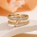 Damen Zarter Ring mit funkelnden Zirkonia und innovativem Design Shop Nory