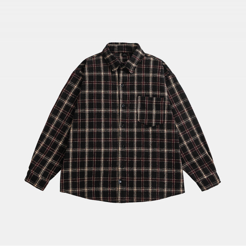 Unisex Oversize Karo-Hemdjacke im Boxy-Cut mit aufgesetzter Brusttasche und Soft-Flanell Shop Nory