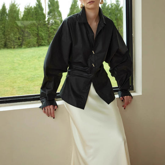 Damen Oversized Bluse mit ausgefallenem Schnitt Shop Nory